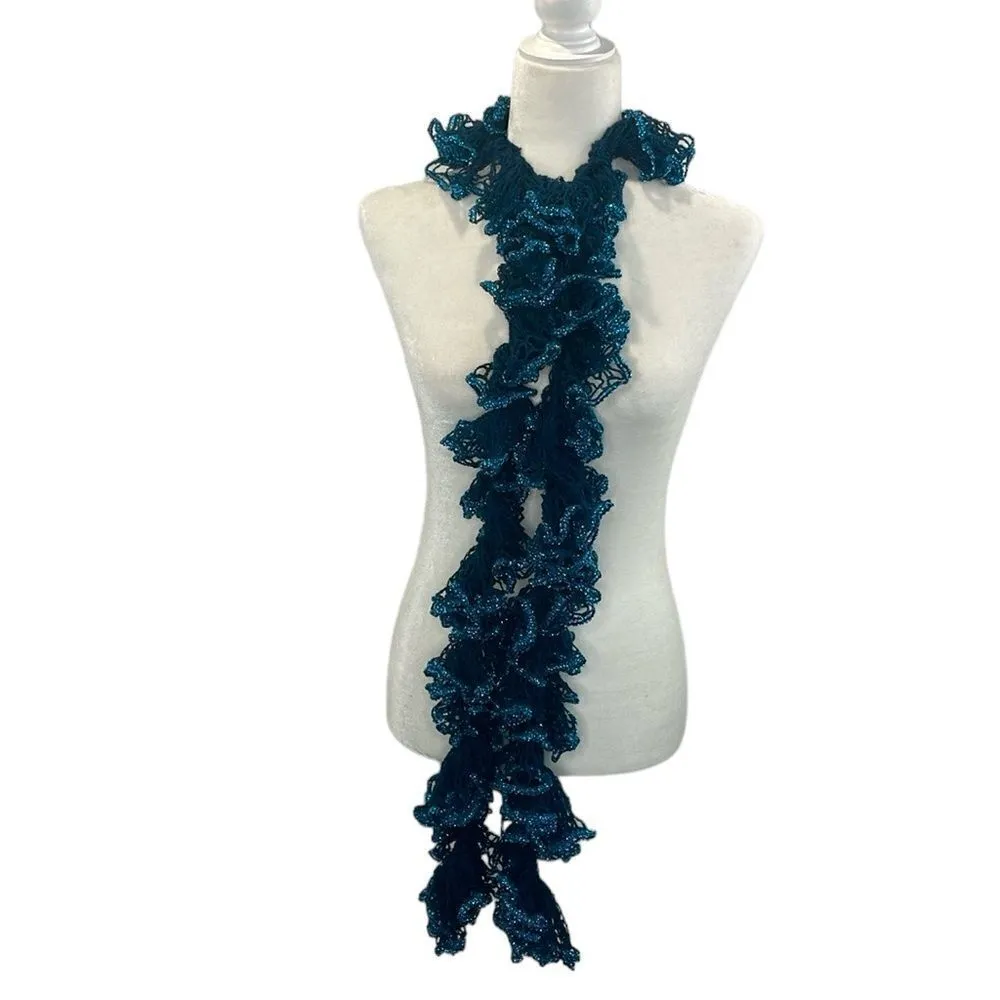 Scarf crochet sparkling blue Blue - Image 3