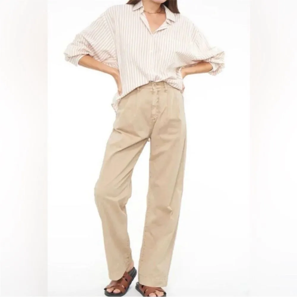 PISTOLA Ellery High Waist Wide Leg Trouser Pant Tan‎ Sesame Size 31 Petite New - Image 11