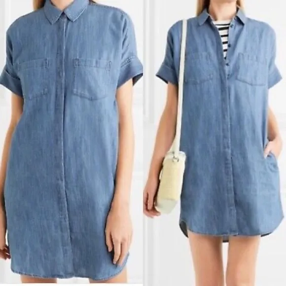 Madewell Courier Chambray Denim Shirt Dress - Image 2