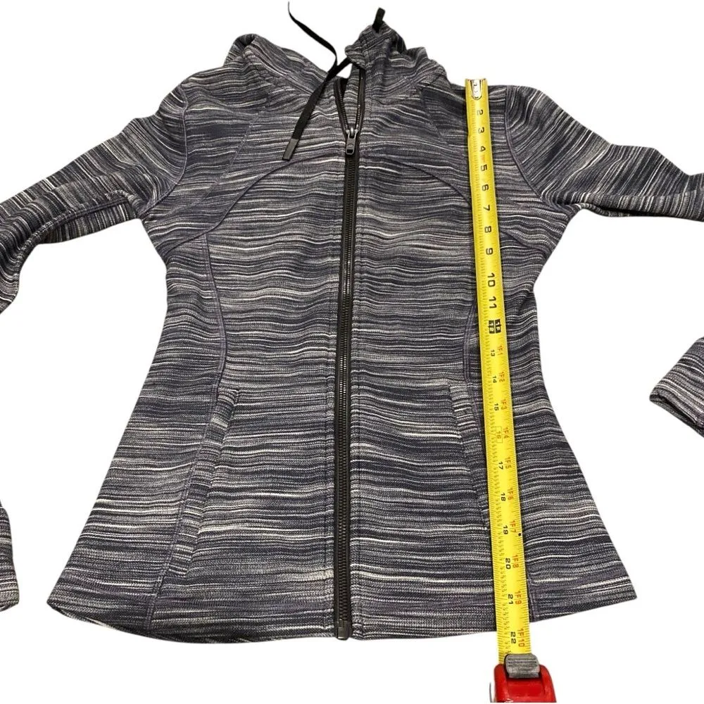 Lululemon Women’s 6 Hoodie Define Jacket Heathered Black White Full Zip‎ Sporty - Image 12