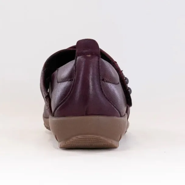 Romika sz 8 Women Loire 04 Amerina Red Leather Criss Cross Mary Jane Flat Casual - Image 5