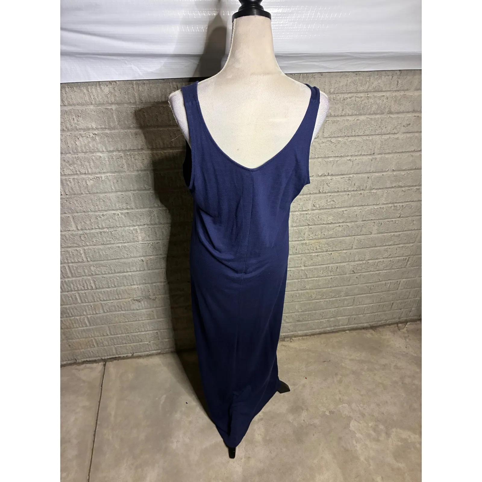 Old Navy Women's XL Plus Navy Blue V Neck Sleeveless Maxi Dress Casual Comfort‎ - Image 3