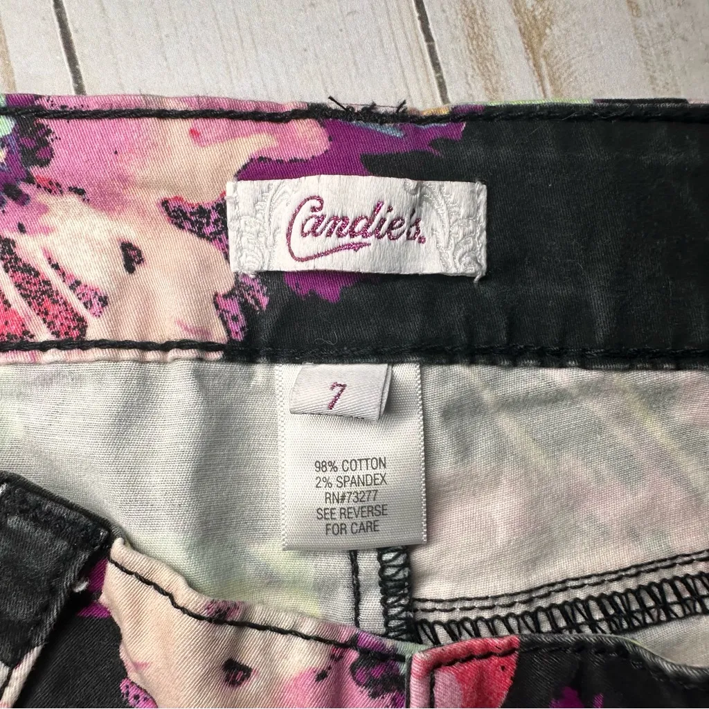 Candie's Floral Skinny Pants - Pink and Green - Image 3