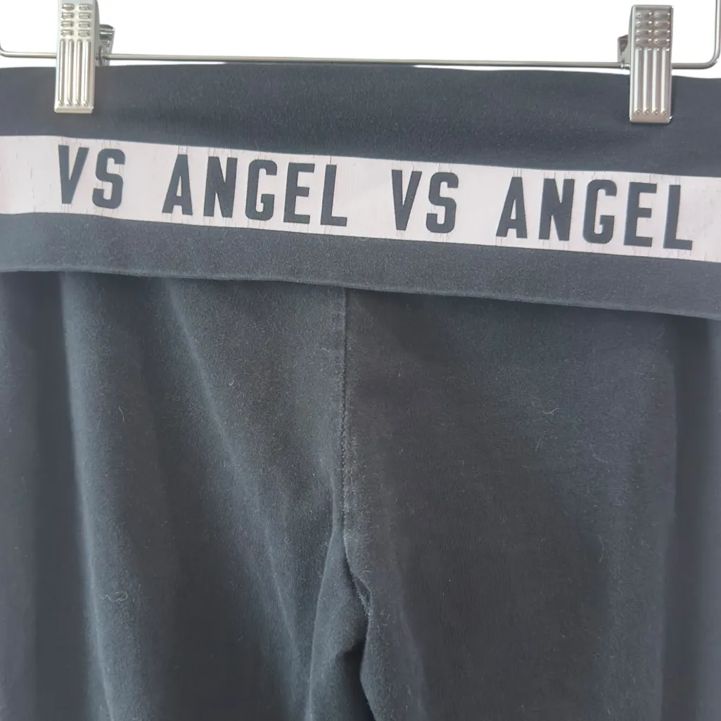 Victoria’s Secret VS Angel Foldover‎ Leggings Black Size S Yoga Y2K Wings - Image 5