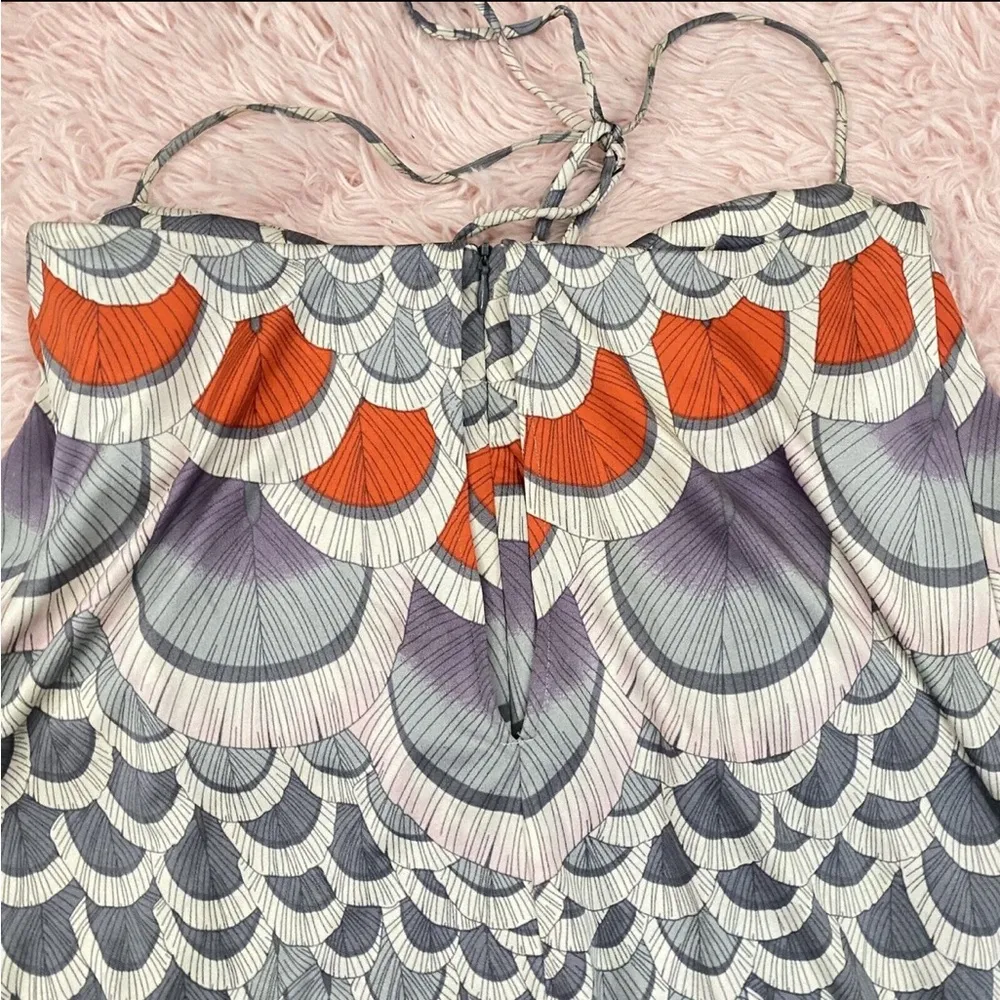 Mara Hoffman Mini Dress Peacock Print Gray Size Small *WORN ONCE* - Image 3