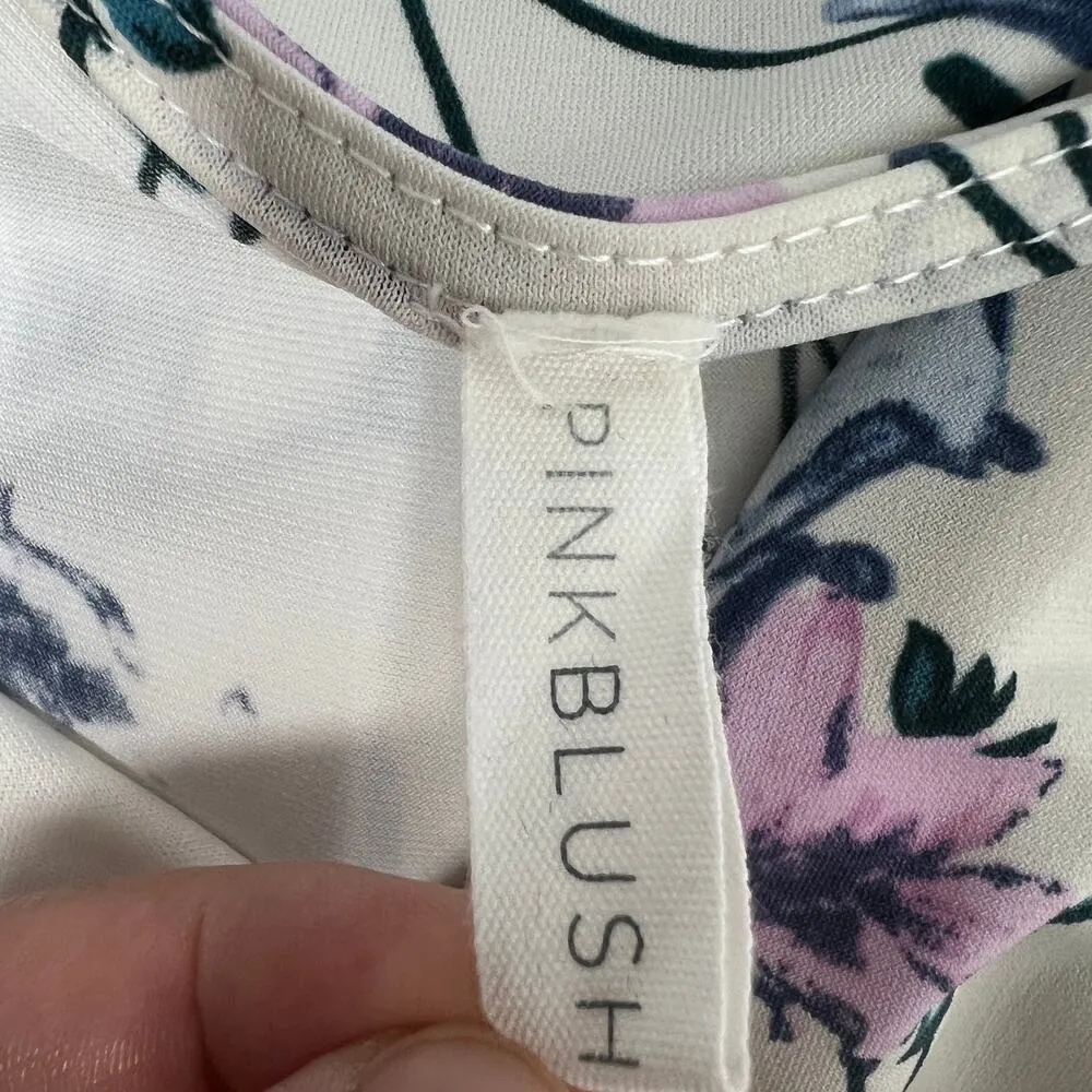 Pink Blush Faux Wrap Short Sleeve Women's Maxi Floral Dress Size L/XL Size L - Image 2