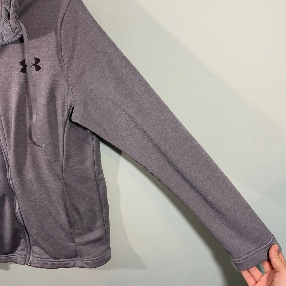 Under Armour Women's Grey Cold Gear Full Zip Slim Fit Hoodie Size S - Image 6