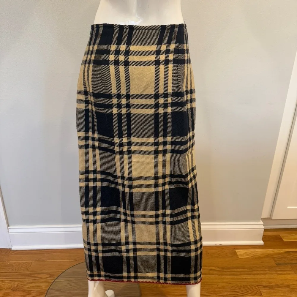 Vintage Ralph Lauren Country c. 1990 Plaid Wool Wrap Skirt - Image 7