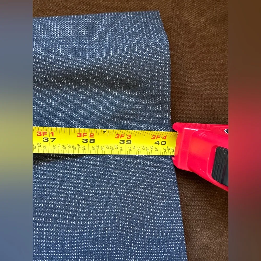 Blue Textured Julie Dress Pants Curvy Through The Hip Area Wide Leg. - Image 12