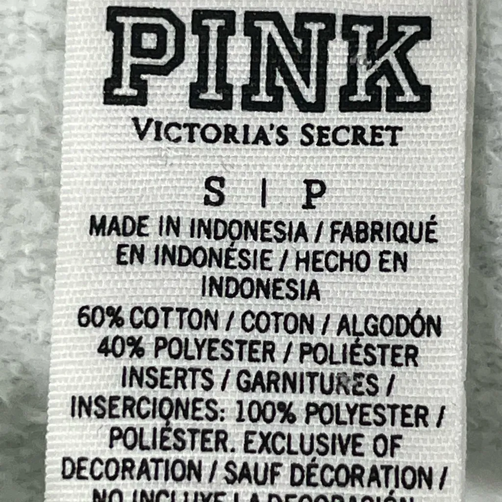 VICTORIA SECERT‎ PINK SWEATSHIRT HOODIE PULL ON 1/2 ZIP SZ S WHITE TURQUOISE NEW - Image 6