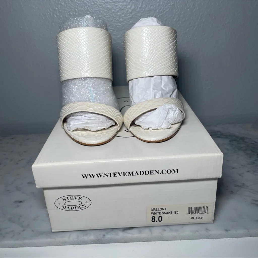 Steve Maden Mallory White High Heel Sandals - Image 2