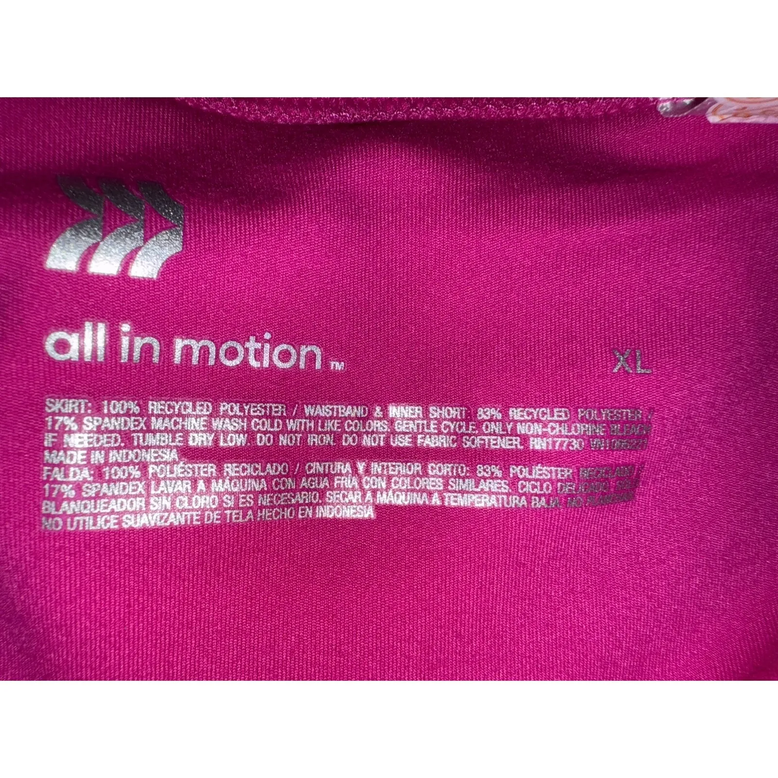 NWT Women's Micro Pleated Skort Athletic tennis Skirt All in Motion Pink XL - Image 4