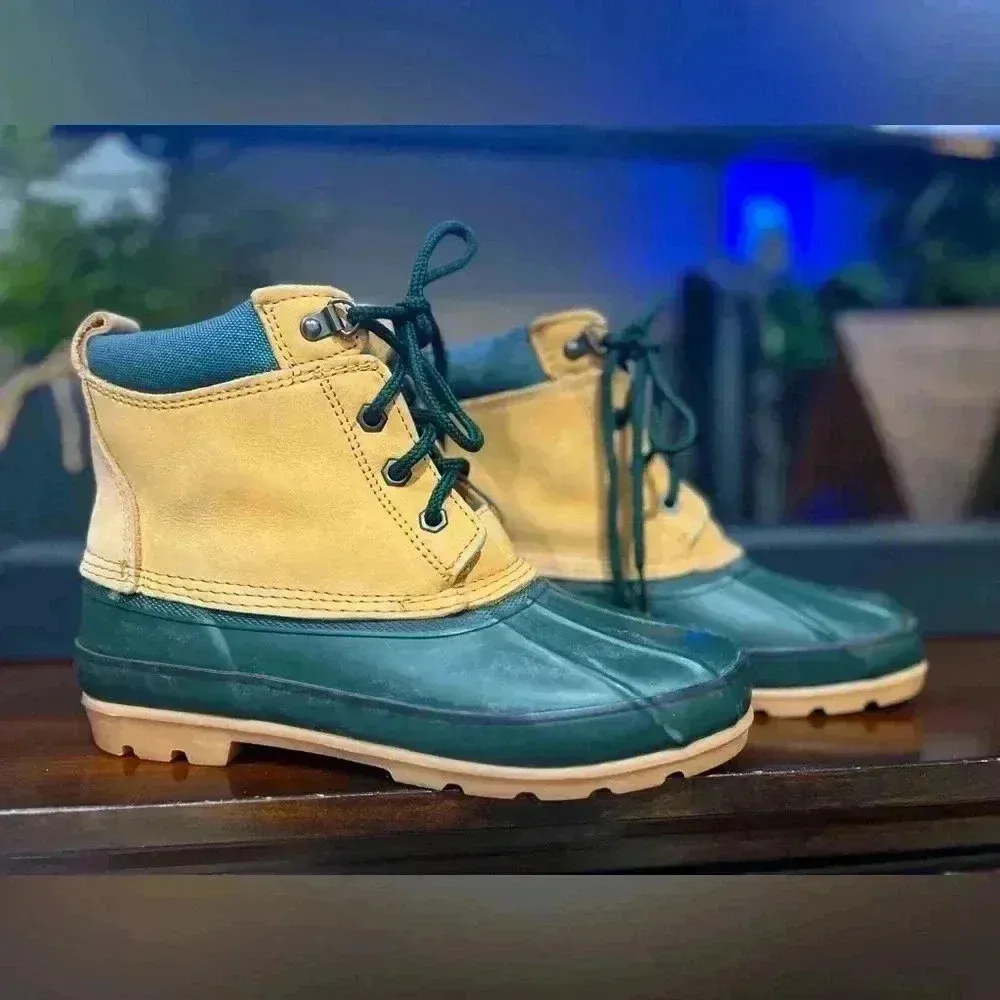 Land's End Women's Genuine Nubuck Leather & Rubber Duck Ankle Boots Shoes sz 7 - Image 4