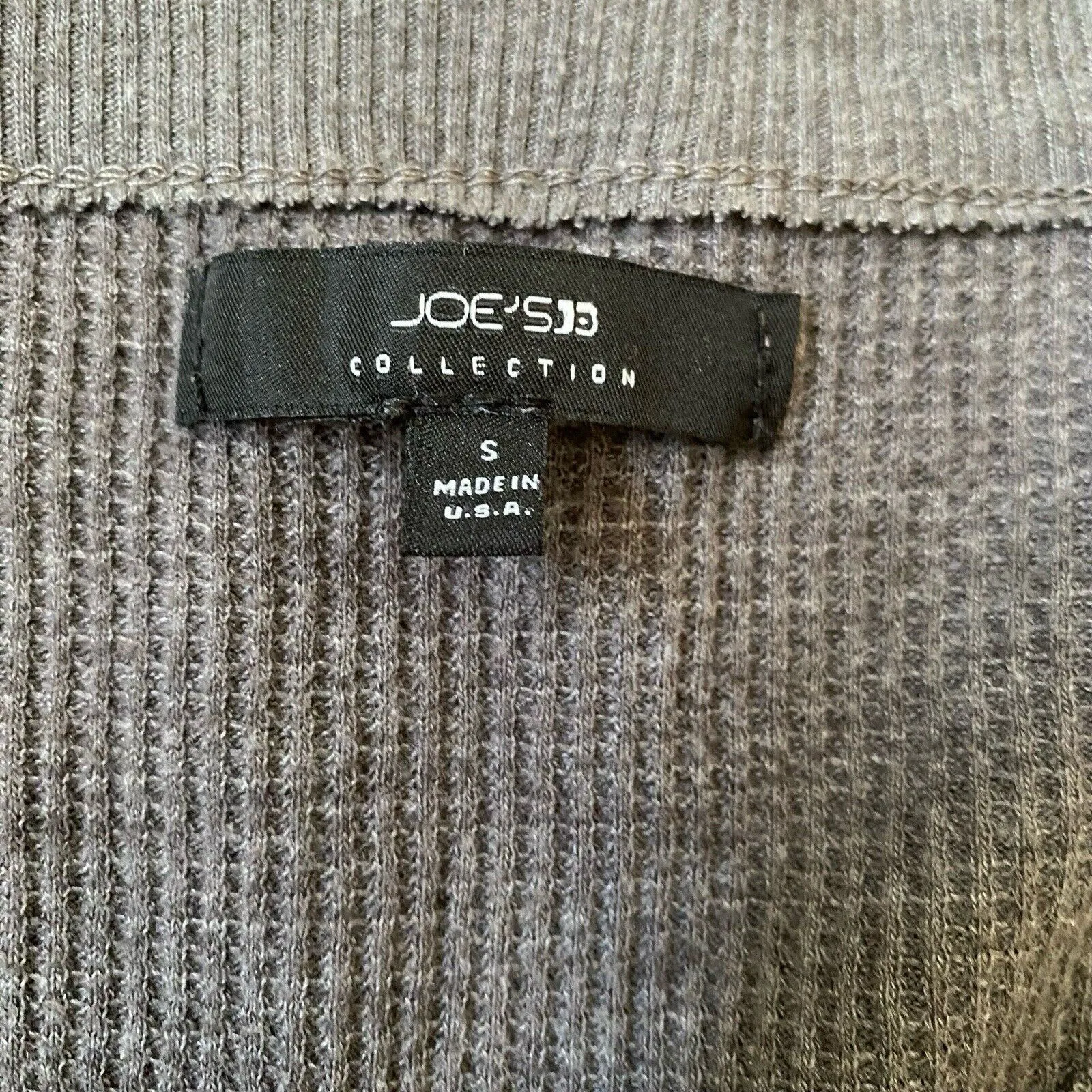 Joe's Jeans Long Sleeve Henley Top Size‎ S Brown Casual W/ Elbows Cutouts Y2K - Image 2