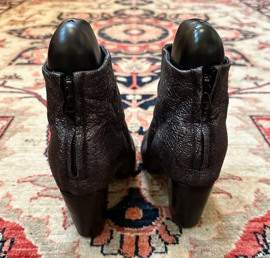 rag & bone Metallic Leather Ankle Booties - Image 5