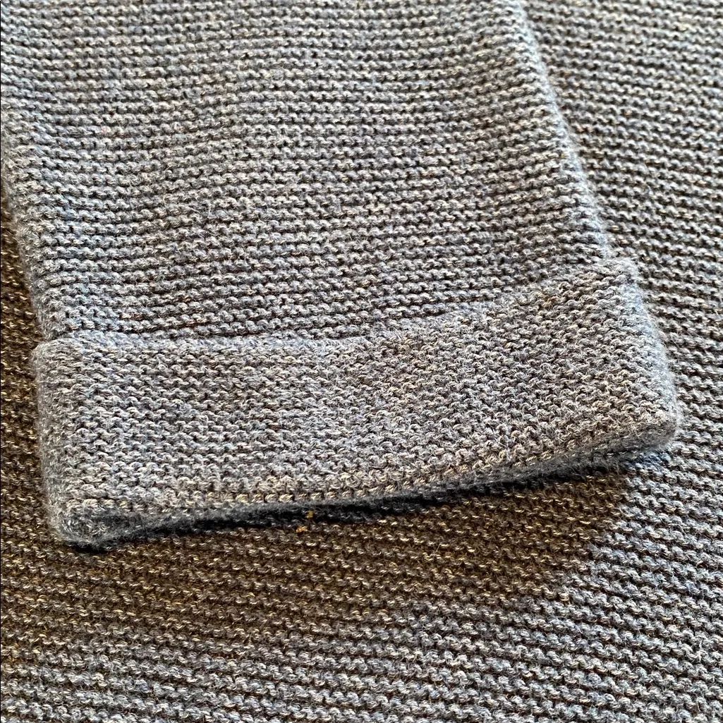 Boden Cotton Textured V Neck Roll Cuff Sleeve Blue Size US6 - Image 5