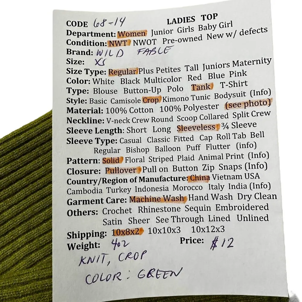 Wild Fable Green Knit Crop Tank Top Women Size XS NWT | 68-14 - Image 7