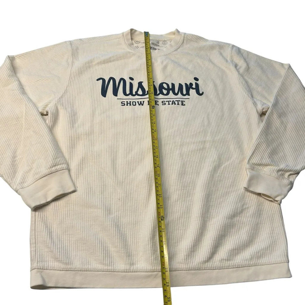 Royce Size M Missouri Show Me State Corduroy Crewneck Beige Cream‎ Travel Ribbed White Size M - Image 4