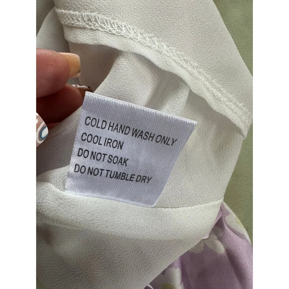 Princess Polly Olton Lilac Floral Back Zip Silky A Line Skater Mini Skirt 4 - Image 7