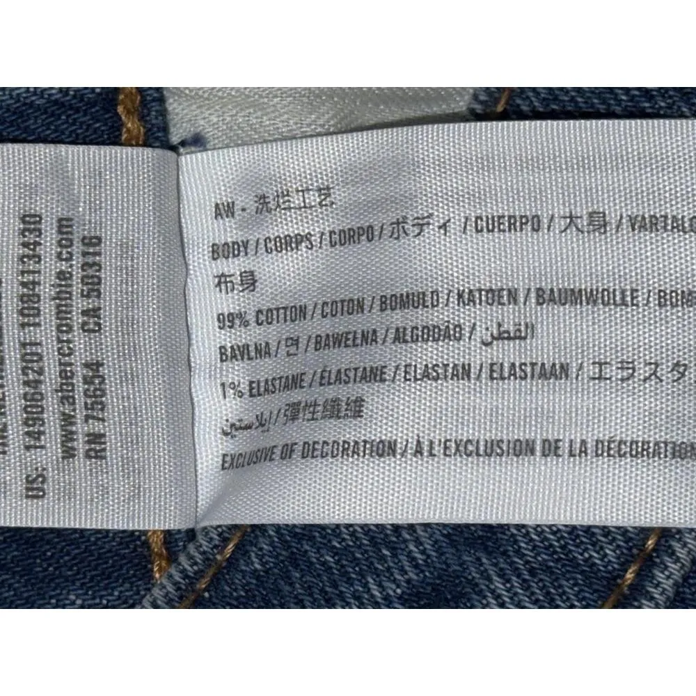 NEW Abercrombie & Fitch Ultra High Rise Mom Short Blue Denim Jean Shorts Sz 28 6 - Image 4