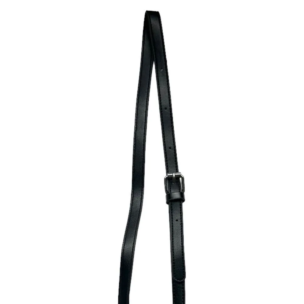 🆕Crossbody Bag Black Faux Leather Shoulder Strap - Image 2