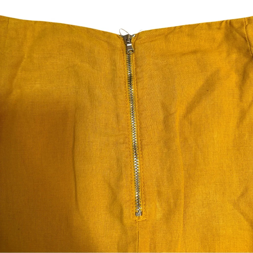 Zara Mustard Wrap Style Midi Skirt with Button Detail - Image 5