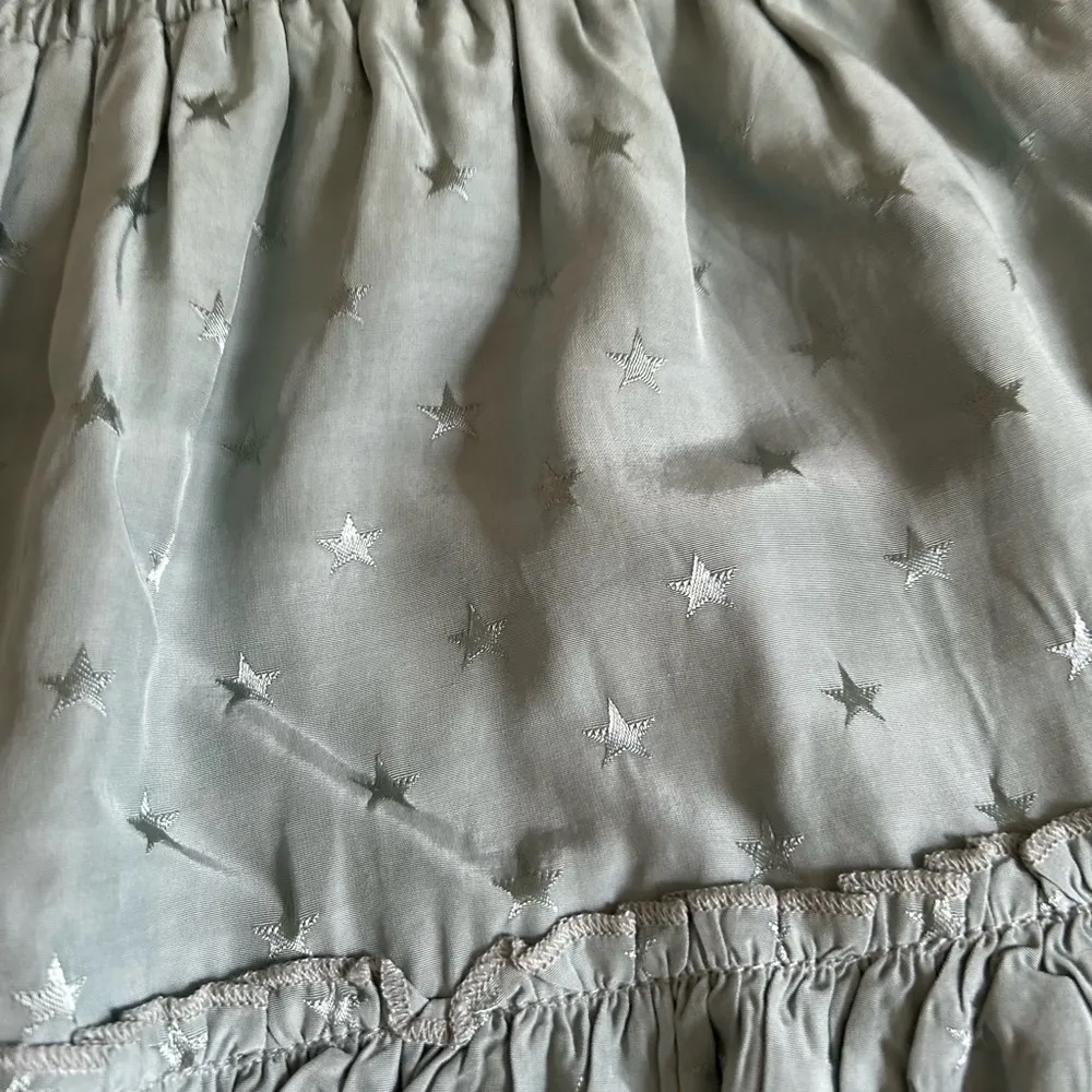 Vestique Green Bubble Mini Skirt with Smocked Ruffles - Image 4