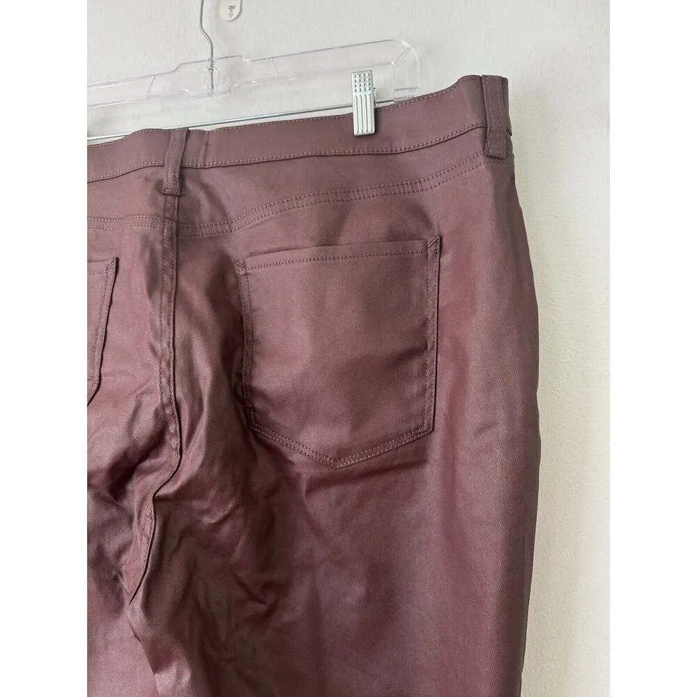 NWT A.N.A Burgundy Coated High Rise Skinny Pants Women’s Size 20T - Image 4