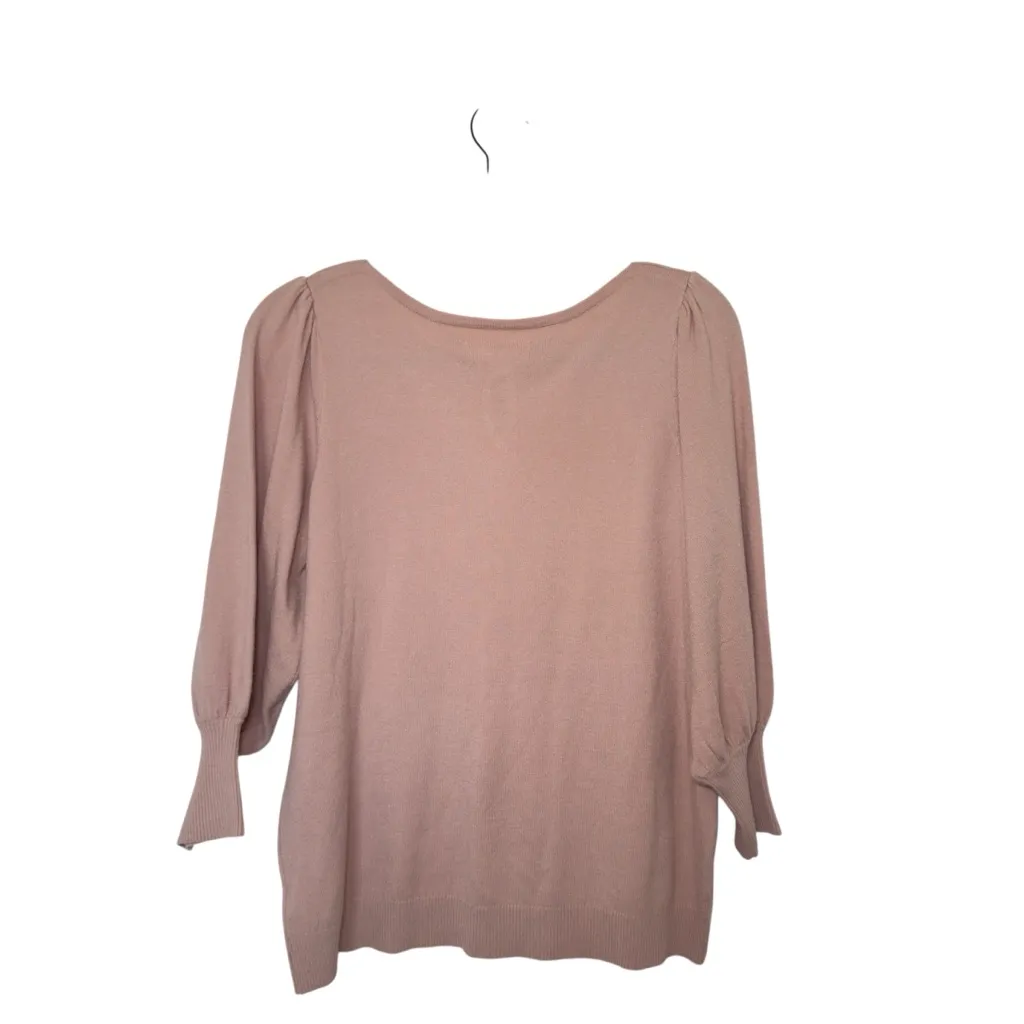 Cactus + Pear Alva Small 3/4 Embroidered Dusty Rose/Mauve Top Keyhole Detail NWT Pink - Image 2