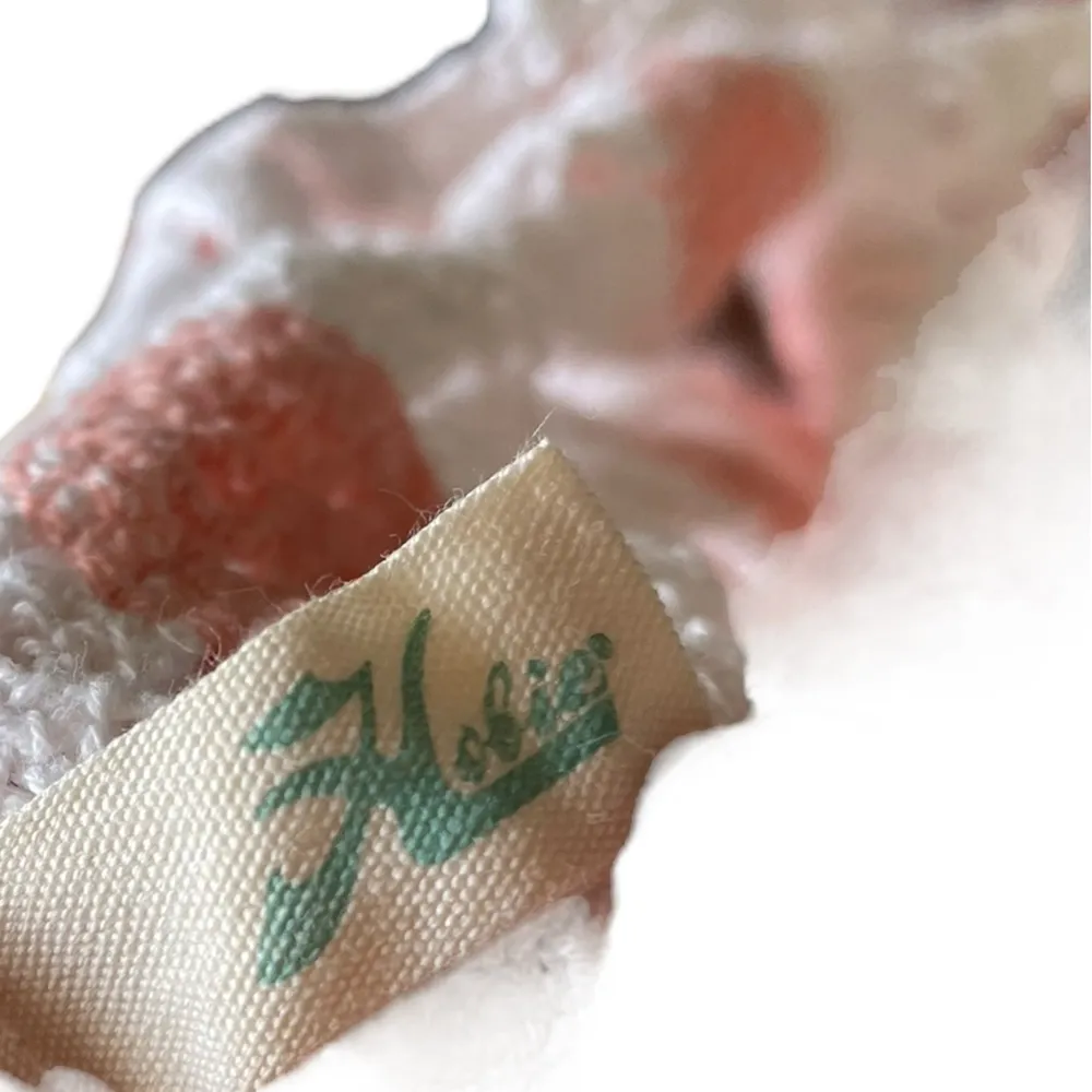 Hobie Pink White Sheer Crochet Boho Hippie Earthy Floral Daisy Micro Mini Dress - Image 5