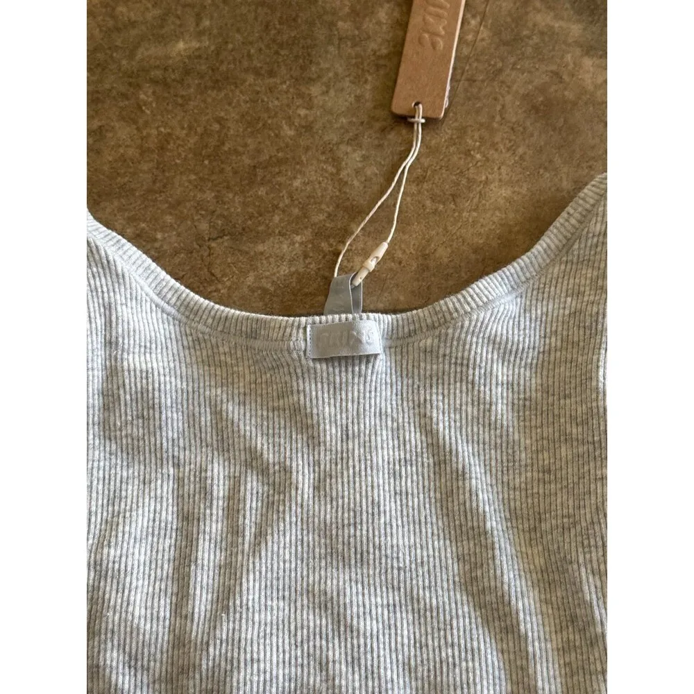 Skims Cotton Rib Tank Light Heather Grey Size Small - Image 7