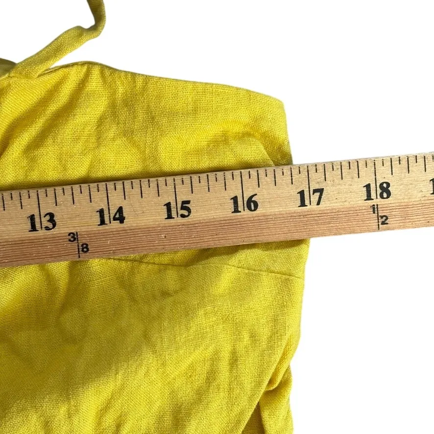 Free People Sightseer Set Size Small Yellow Linen Blend‎ Vacation Boho Coord Set - Image 11