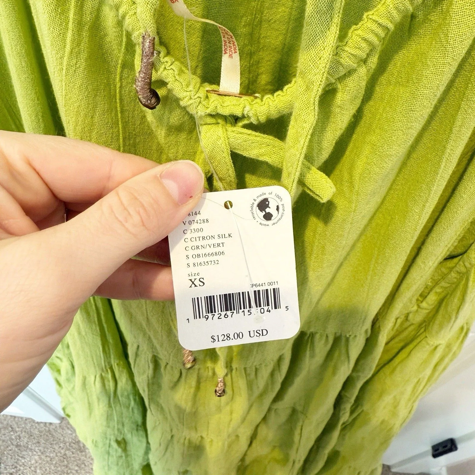 Free People Womens Tiered Maxi Dress Sz XS Open Back Flowy Resort Beach Strappy - Image 6