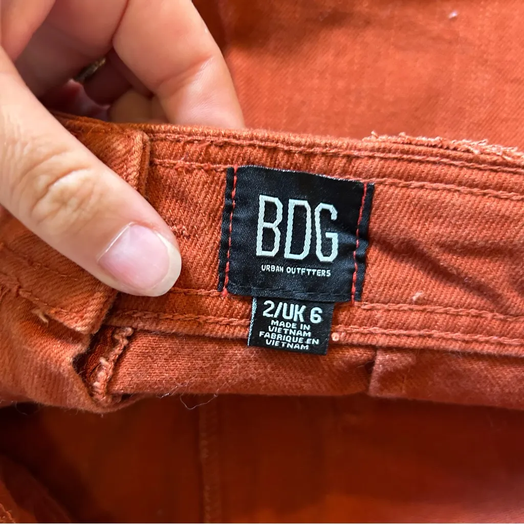 BDG urban outfitters wide leg front pocket‎ orange red pants size 2 - Image 7