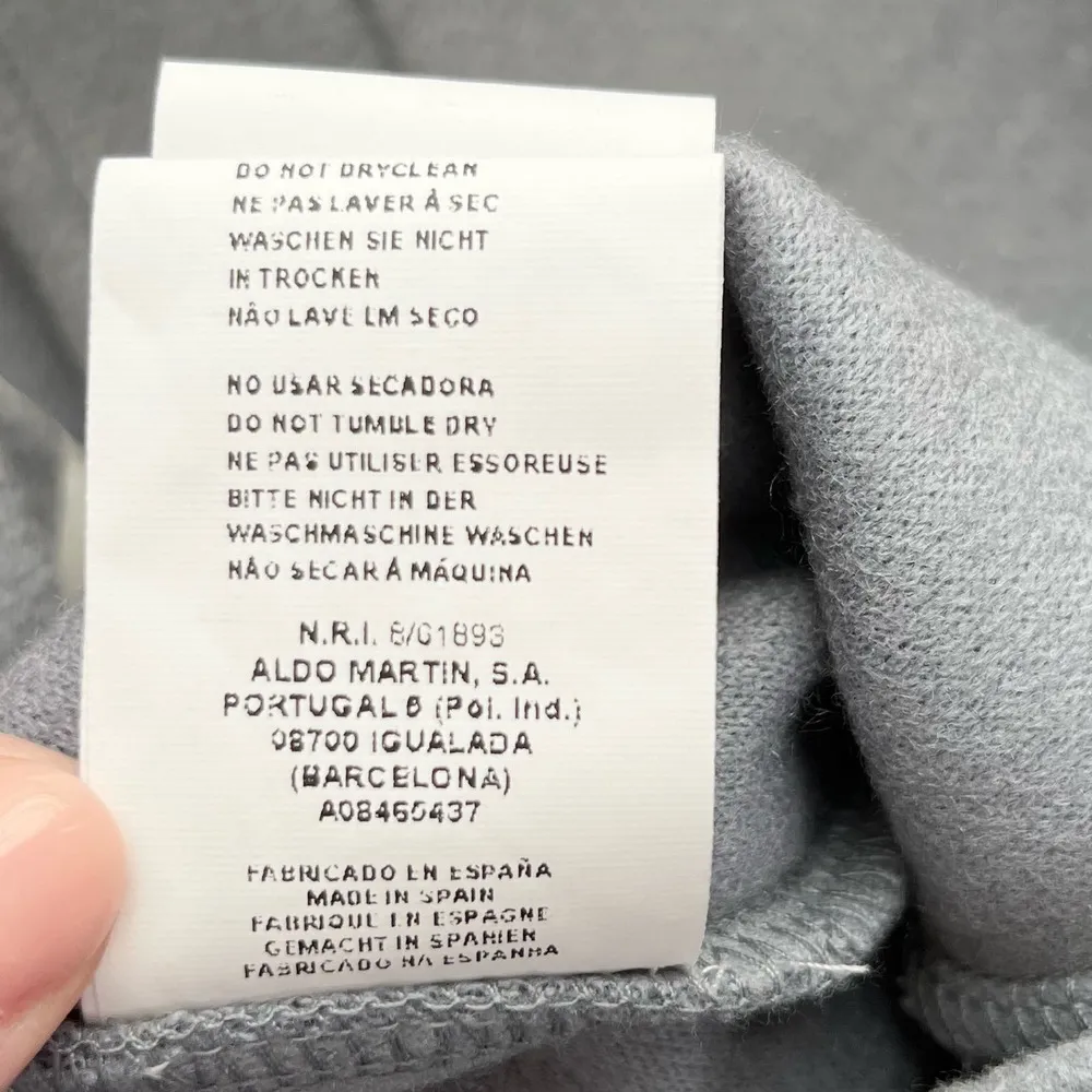 AMS Pure Wool Blend Mockneck Zip Front Blazer Jacket in Light Grey Blue, Size 12 Gray - Image 12