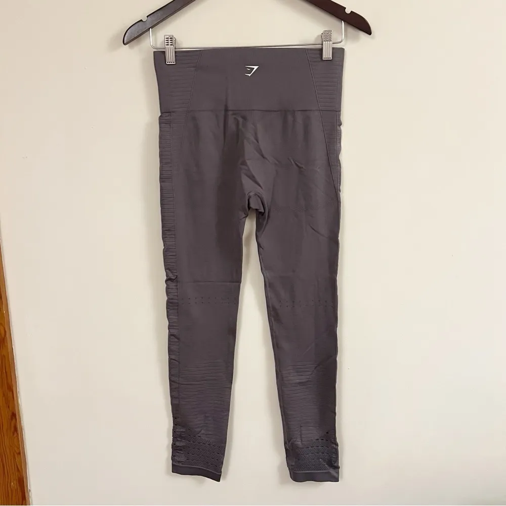 Gymshark Gray Ankle Fit Seamless Athletic Leggings Size Medium High Rise - Image 5