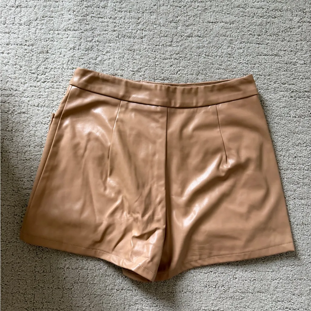 Fancy D Boutique Tan Leather Skort - Image 3