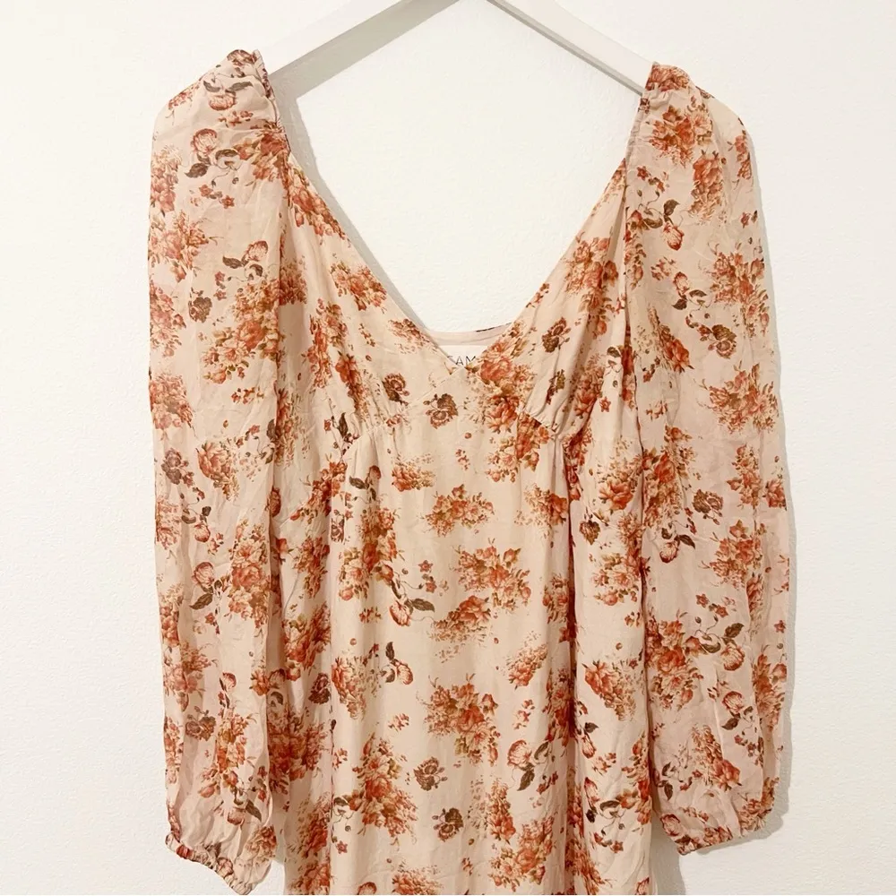 Cami NYC Francie Lace Trimmed Floral Boho 100% Silk Chiffon Maxi Dress Sz XS - Image 6