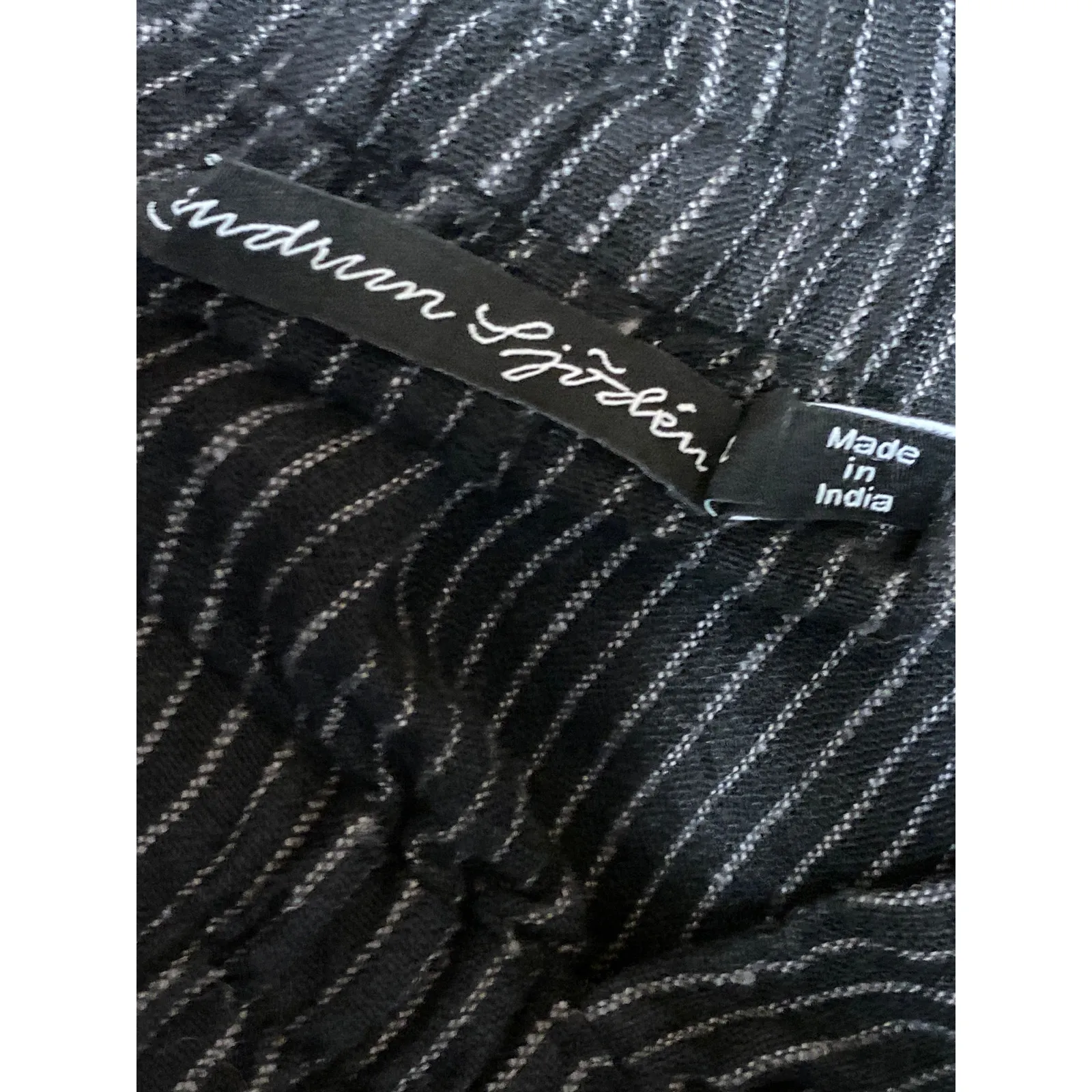 Gudrun Sjödén 100% Linen Black Striped High Rise Wide Leg Trousers Dress Pants L Size L - Image 3