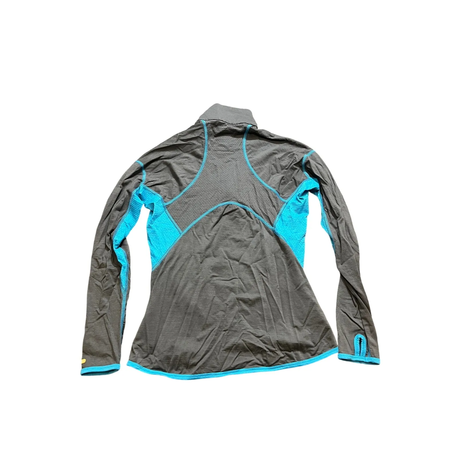 Icebreaker merino wool gray blue quarter‎ zip performance shirt long sleeve XS - Image 6