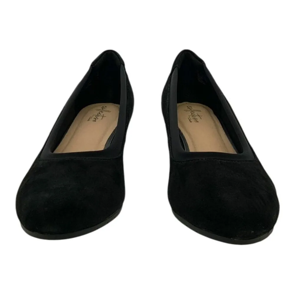 Clarks Mallory Berry Wedge Pump Black Suede US Women's 9M - Image 4