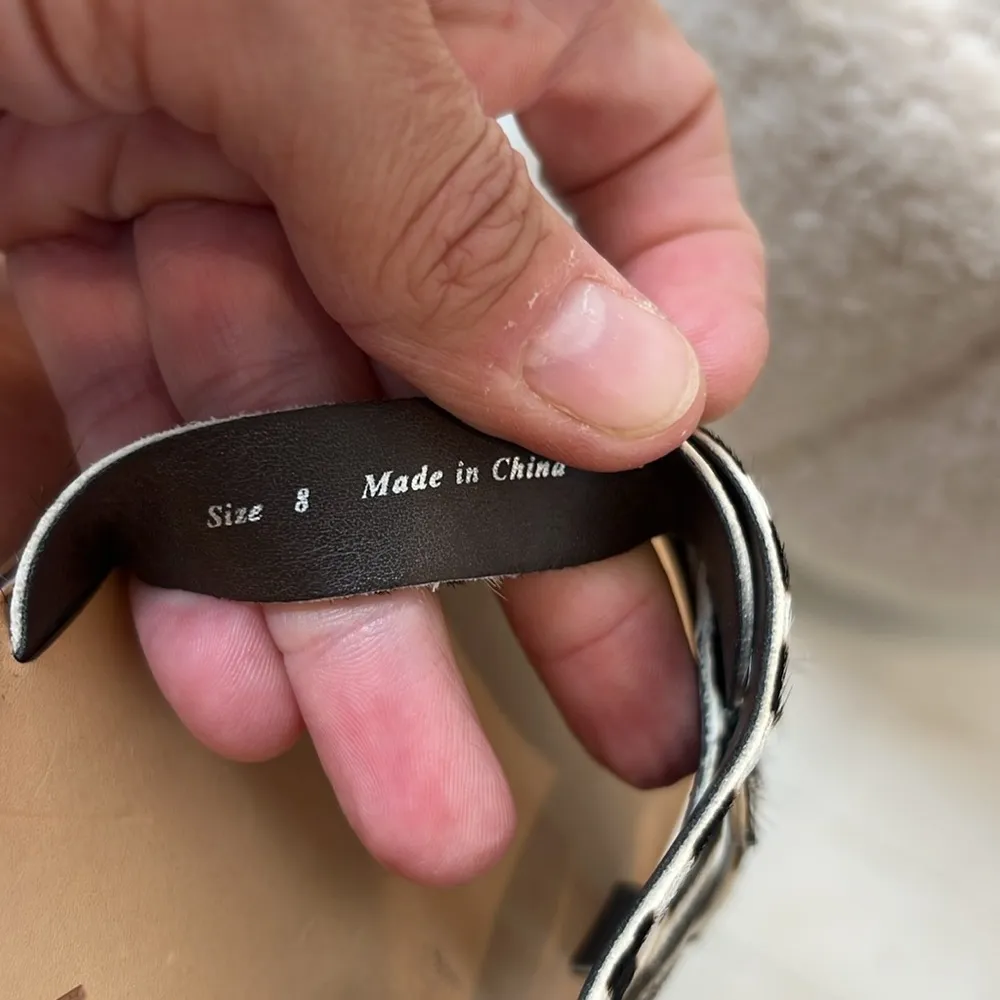 Dolce Vita real fur dyed cowhide Black and White Zebra Sandals size 8. - Image 8