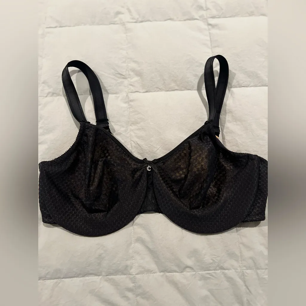 Chantelle  Black Underwire Bra – Sheer Mesh Pattern - Image 5