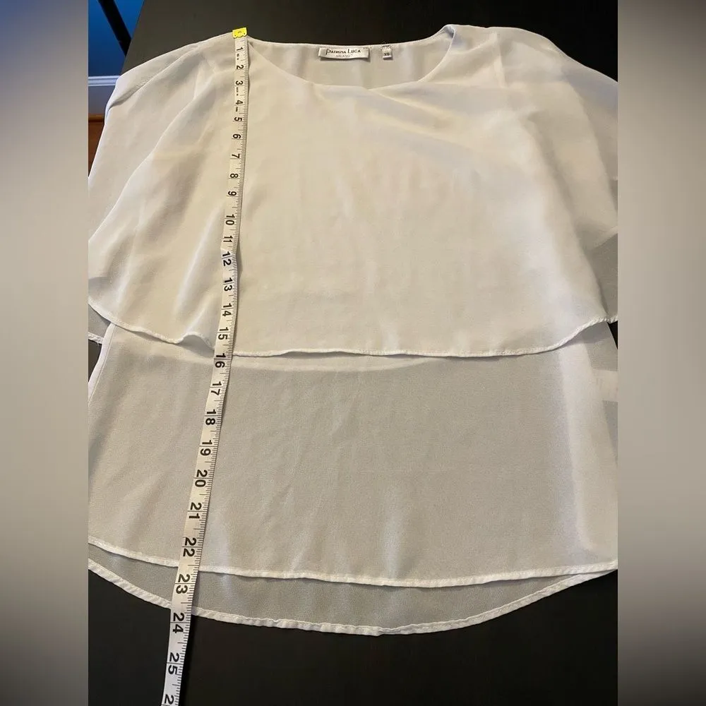 Patrizia Luca Milano Layered Flowing White Ivory Top Women’s Size XS - Image 5