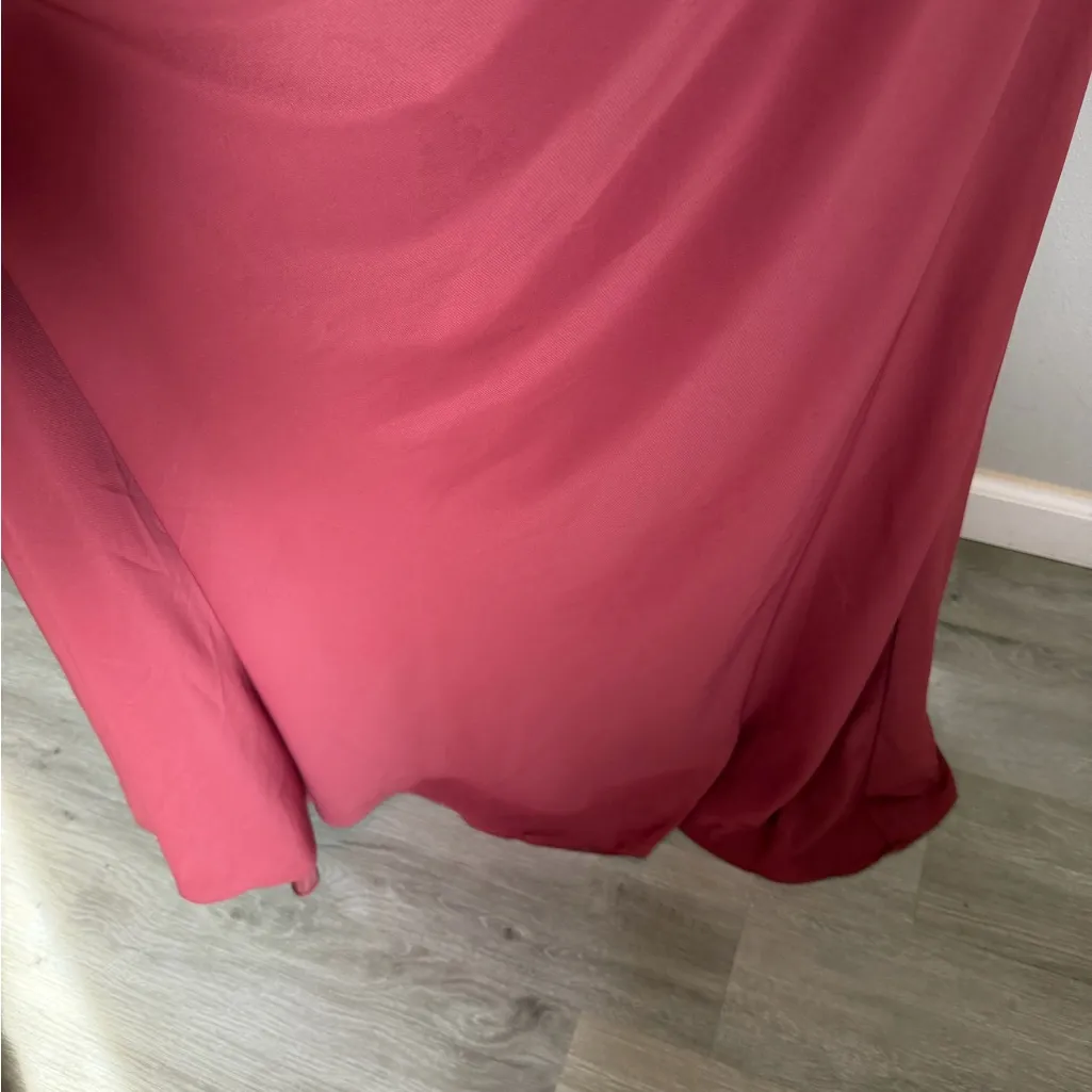 Jenny Yoo Collection Dani Tie Back V-Neck Mauve Full Length Gown Women 14 Formal - Image 4