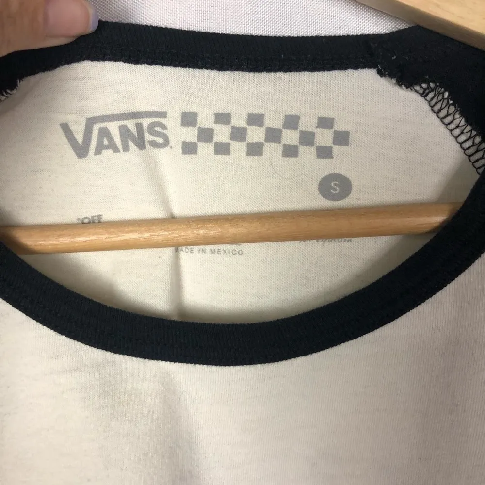 Vans Black & White Long Sleeve Baseball Crew Neck T-Shirt S - Image 5