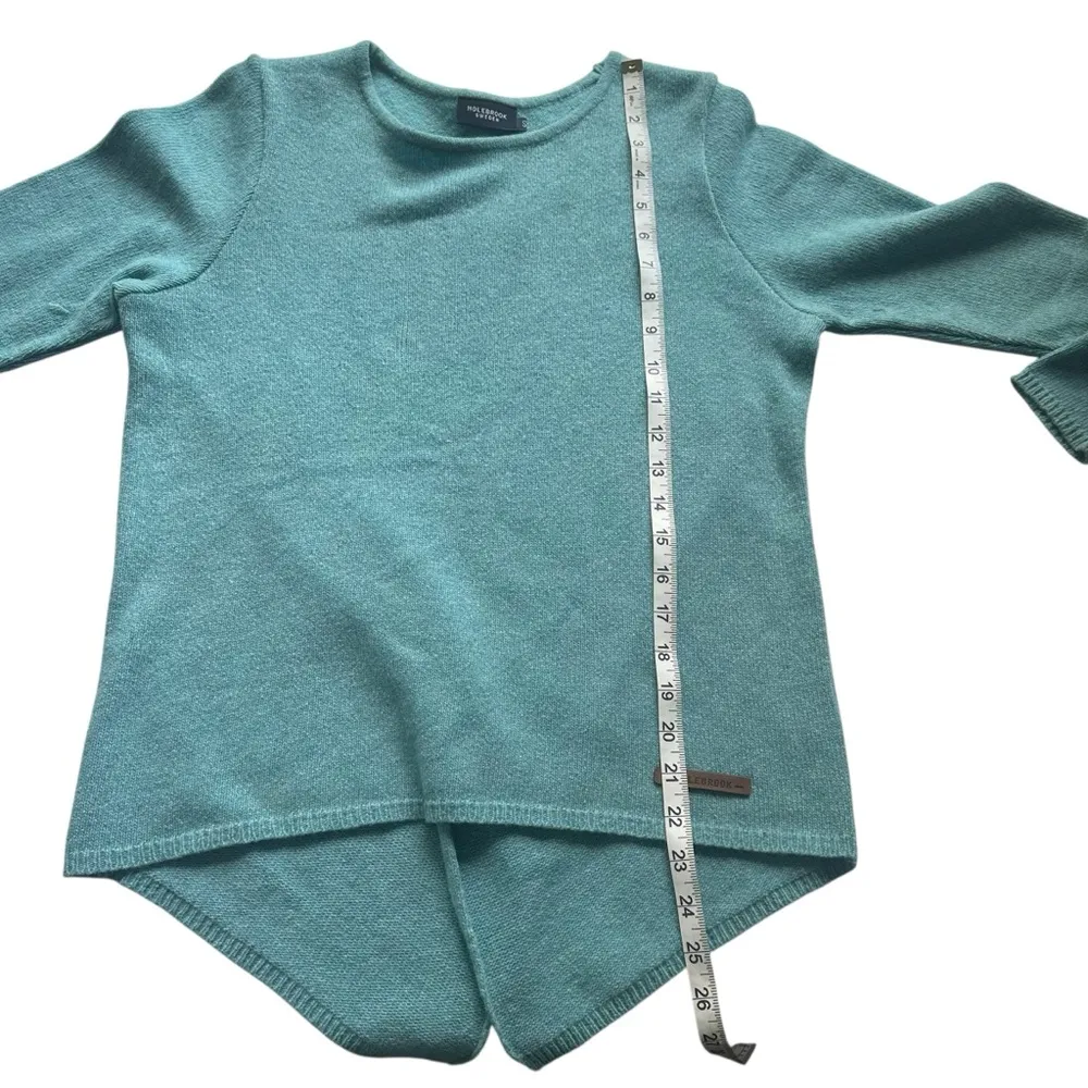 Holebrook Sweden Women’s Split Back Wool Sweater Aqua Size S Blue - Image 2