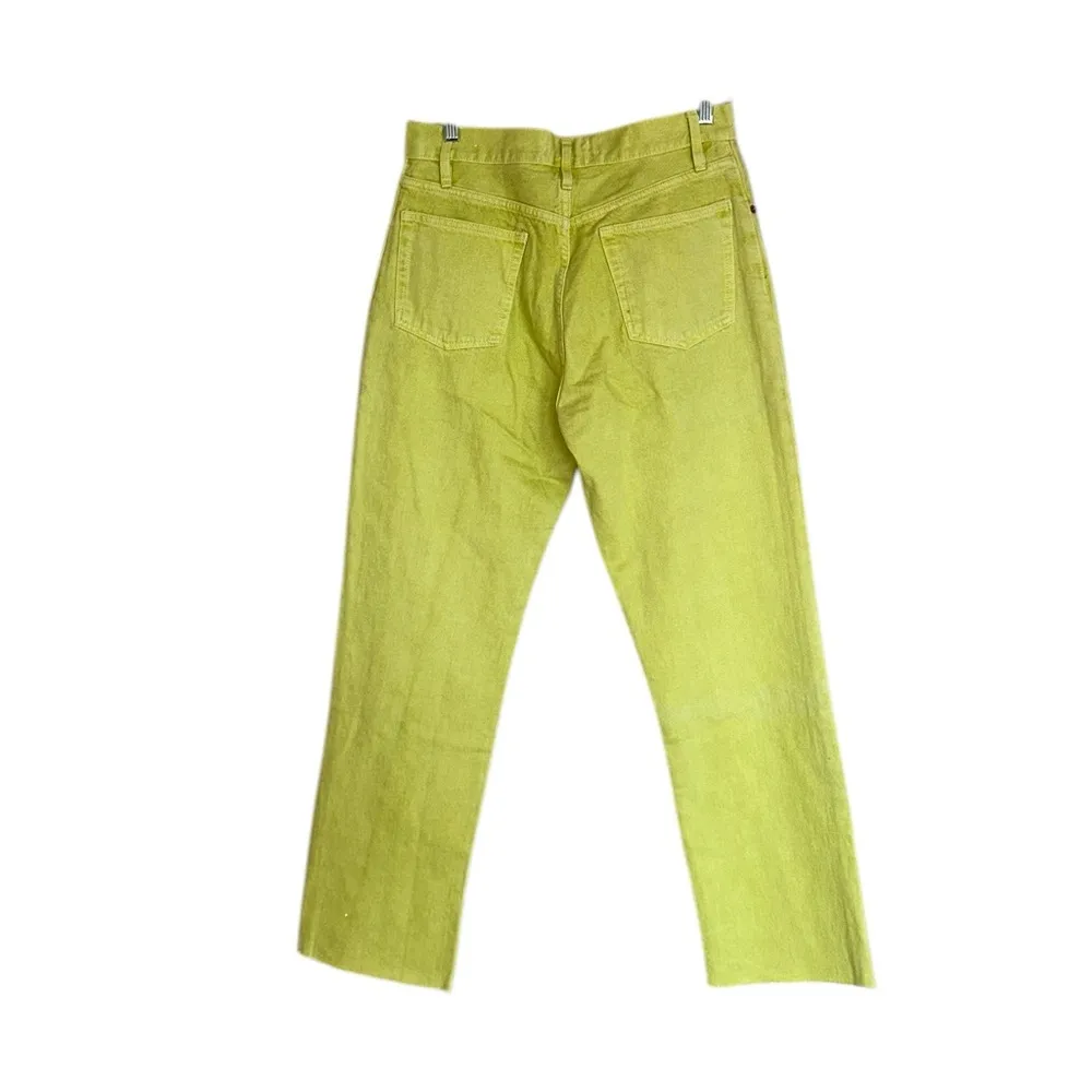 NWT MNG Highwaist straight cropped jeans LIME GREEN - Image 8