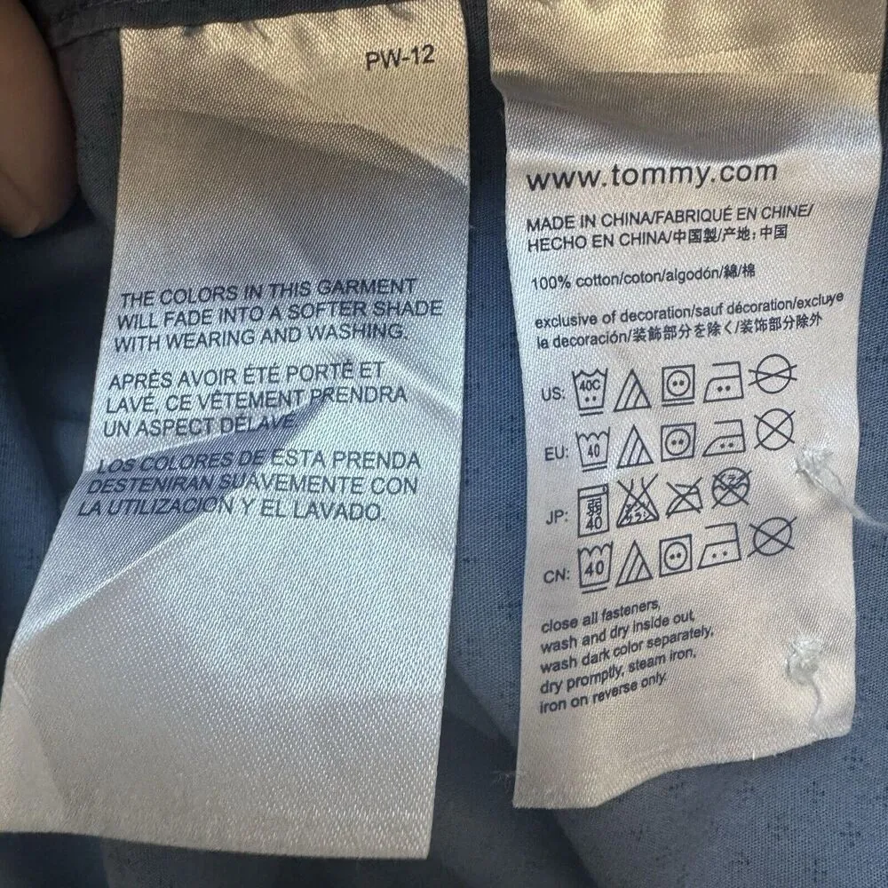 Tommy Hilfinger Women's Blue Patter Button Up Long Sleeve Shirt M New York Fit - Image 5