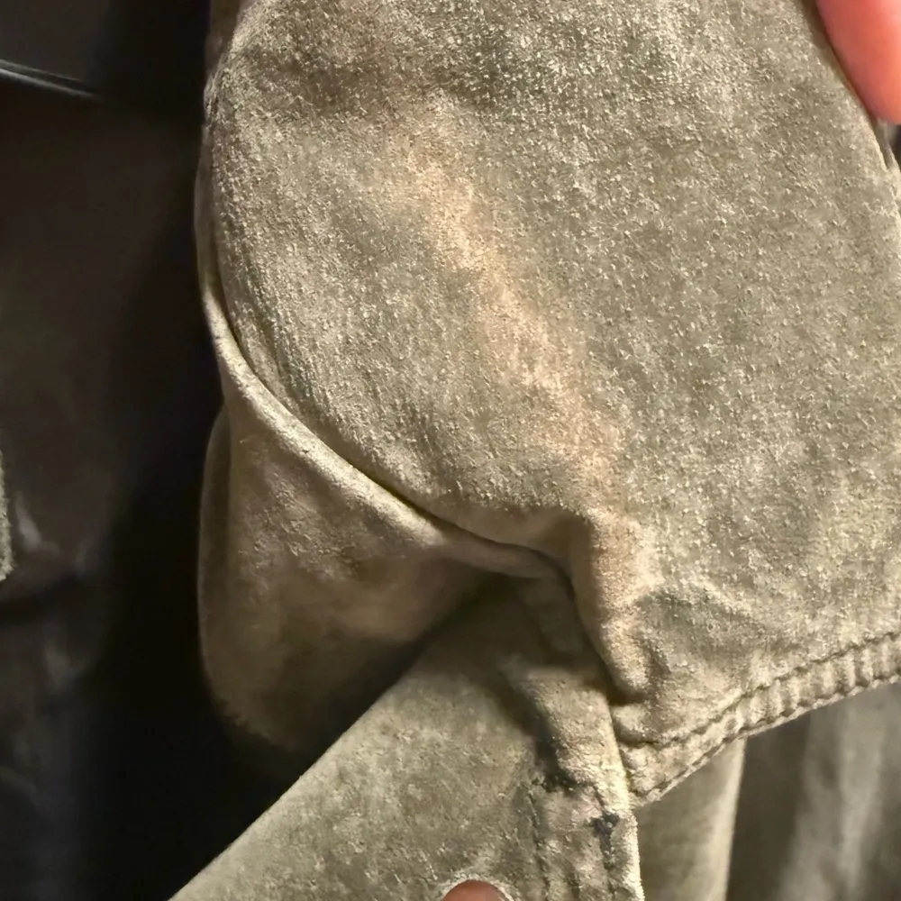 JLC New York Long Sleeve Button Front Suede Jacket Olive Green Size Large - Image 9